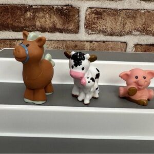 Fisher Price Little People Lot of 3 Farm Animals Mom/baby Cow, Horse, Pig